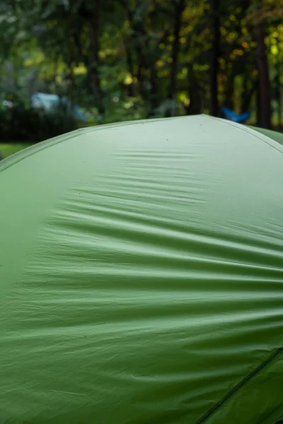 Détails Tente Camping Forêt Pendant Lumière Jour — Photo