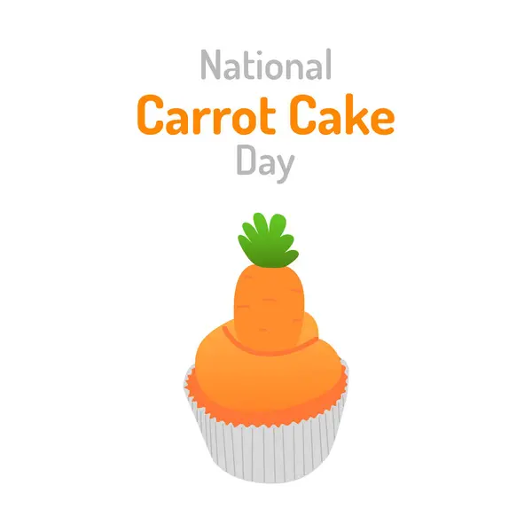 Ulusal Havuçlu Kek Günü. Ulusal Havuçlu Kek Günü 'nü kutluyoruz. Sağlıklı gıda kavramı. Çizgi film