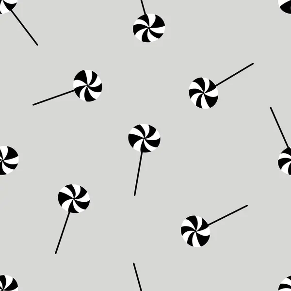 Kusursuz Cadılar Bayramı vektör deseni. Paket kağıdı, duvar kağıdı, çıkartma, defter kapağı için modaya uygun lolipop deseni..