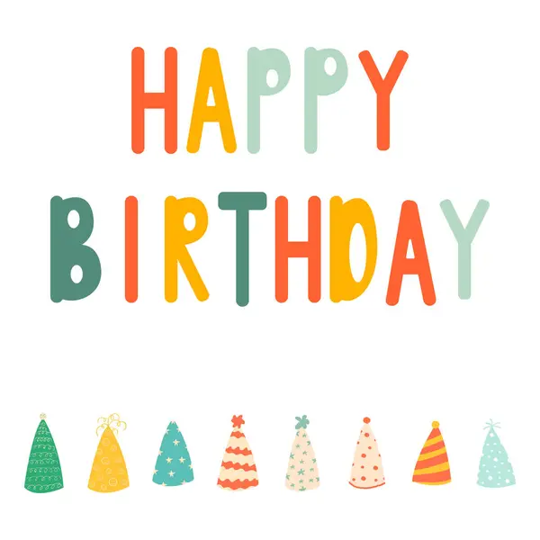 Kapaklı doğum günü tebrik kartın kutlu olsun. Davet şablonu. Bebek kartının vektör illüstrasyonu.