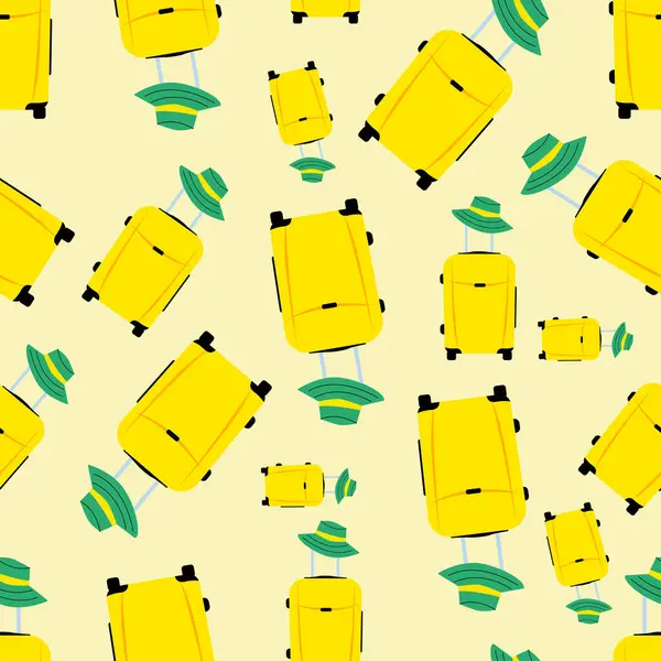 Bavullu, kusursuz bir arka plan. Arka planlar, duvar kağıtları, kumaşlar, tekstil, ambalaj kağıdı, basılı malzemeler ve daha fazlası için uygundur. Vektör