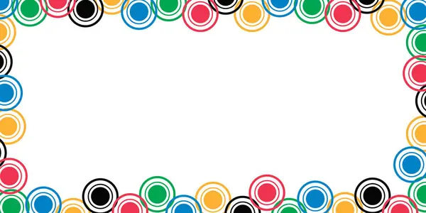 Beyaz arka planda renkli spor yüzükleri. Renkli halka çerçeveli bir arka plan. Tasarım için soyut parlak arkaplan