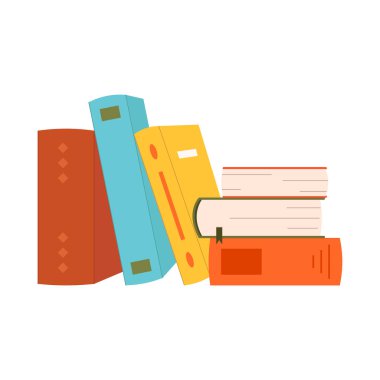 Okumak için şirin vektör illüstrasyon yığını. Dünya Kitap Günü. Eğitim konsepti. Açık kitap yığınıyla tasarım şablonu. Beyazda izole edilmiş basit bir klima. Kitap festivali.