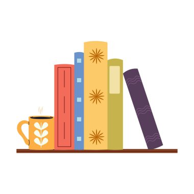 Kitaplarla dolu bir kitaplık. Dünya Kitap Günü. Eğitim konsepti. Beyaz arka planda izole edilmiş basit bir klipte. Kitap festivali.