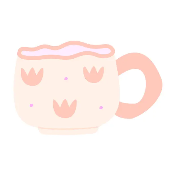 Güzel el çizimi Kawaii kupası.