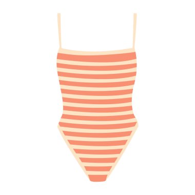 Retro çizgili tek parça mayo. Tatil için, yüzmek için kadın giysileri. Modaya uygun bir yüzme.