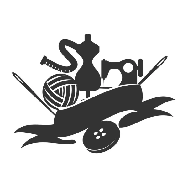 Naaigarens Logo Icoon Illustratie Merk Identiteit — Stockvector