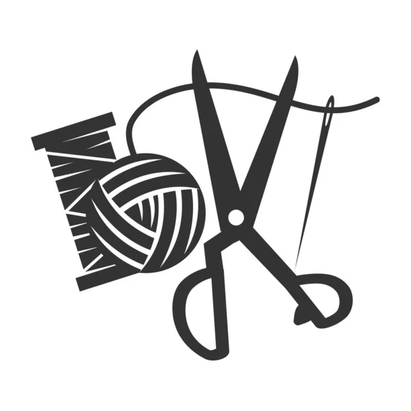 Costura Logotipo Alfaiate Icon Ilustração Identidade Marca — Vetor de Stock