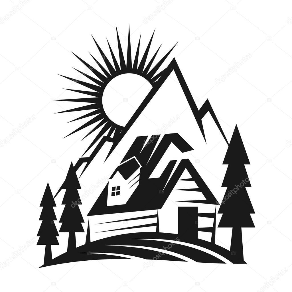 Vacation rent house Icon Illustration Brand Identity