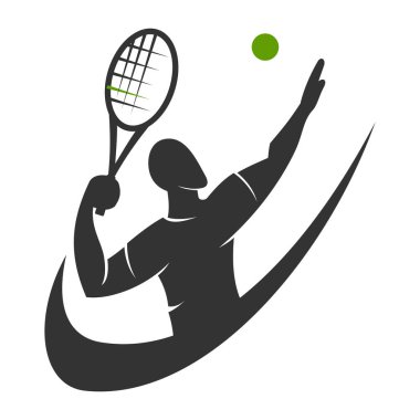 Tenis Spor Silueti Logo Simgesi Tanımlama Markası Kimliği