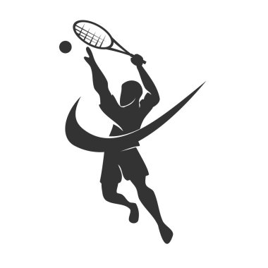 Tenis Spor Silueti Logo Simgesi Tanımlama Markası Kimliği