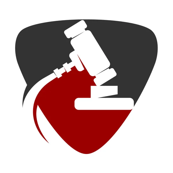 Logotipo Martelo Leilão Icon Ilustração Identidade Marca — Vetor de Stock
