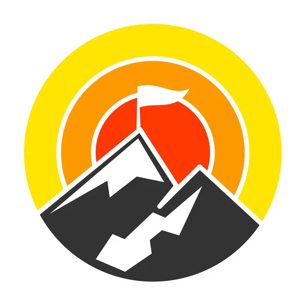 Mountain Consulting Success Logo Icon Illustration Marca Identidad — Vector de stock