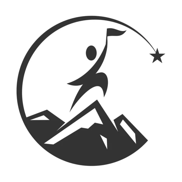 Montanha Consultoria Sucesso Logotipo Icon Ilustração Marca Identidade — Vetor de Stock