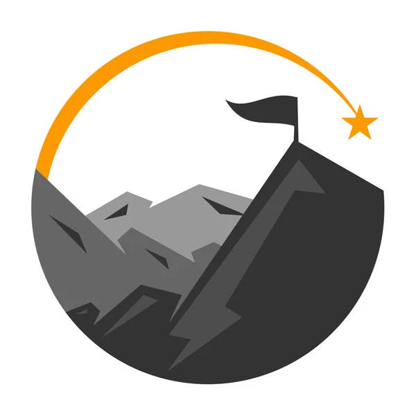 Logo Succès Conseil Montagne Icône Illustration Marque Identité — Image vectorielle
