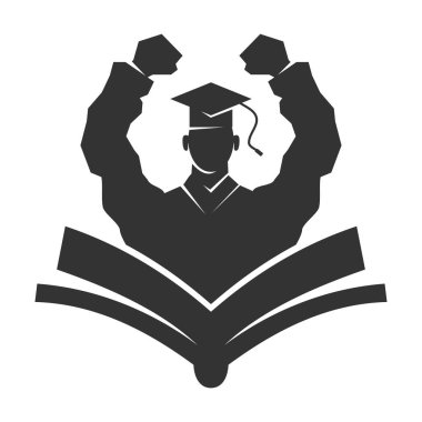 Öğrenci Başarı Logosu Simge İllüstrasyonu Marka Kimliği