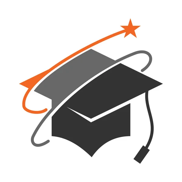 Studente Studente Logo Successo Icona Illustrazione Brand Identity — Vettoriale Stock