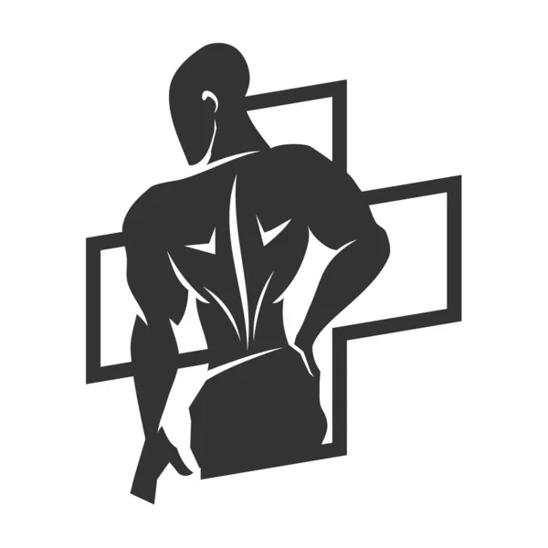 Logotipo Quiropráctico Médico Columna Vertebral Icono Ilustración Identidad Marca — Archivo Imágenes Vectoriales