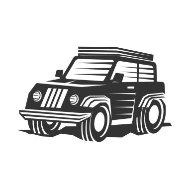 Off-road Jeep Logo Simgesi İllüstrasyon Markası Kimliği