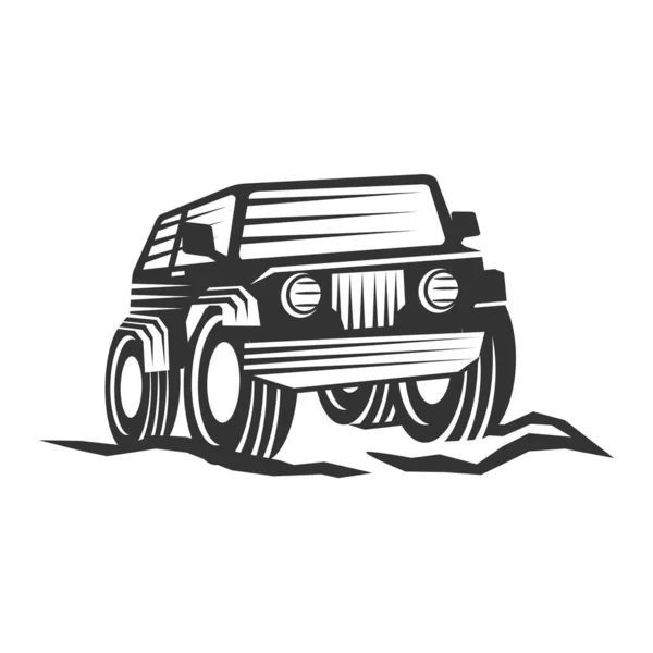 Road Jeep Logo Icon Illustration Brand Identity — Stock Vector