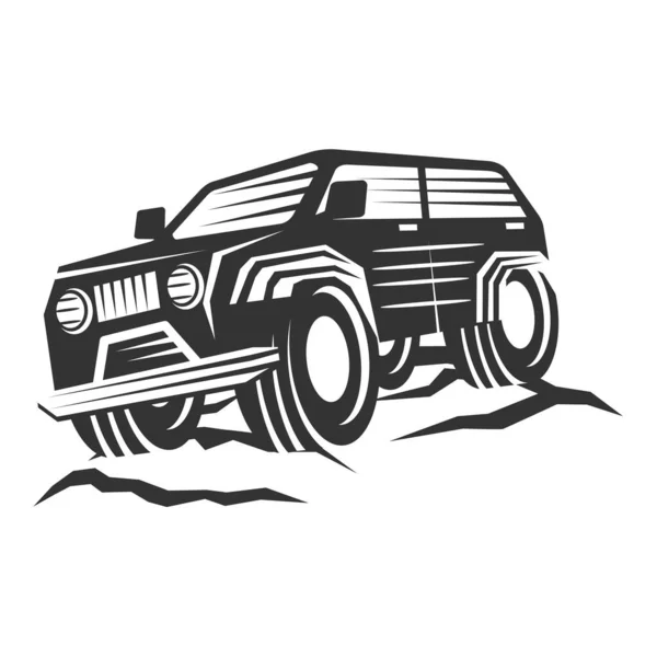 Road Jeep Logo Icono Ilustración Identidad Marca — Vector de stock
