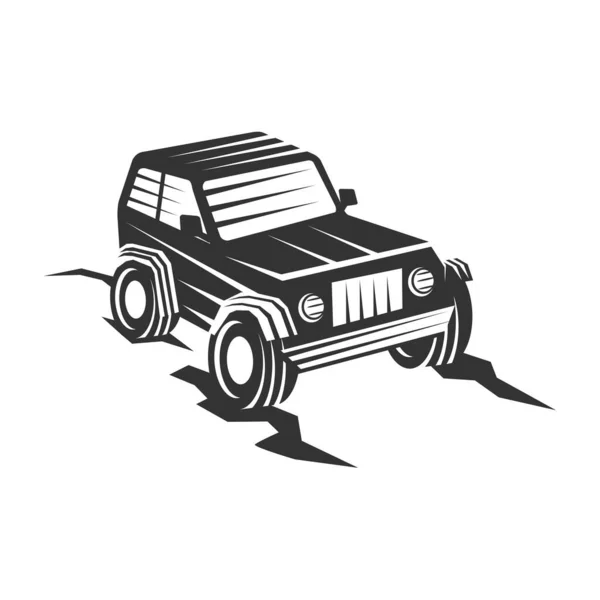 Road Jeep Logo Icono Ilustración Identidad Marca — Vector de stock