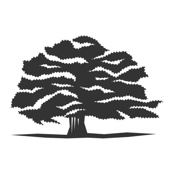 Meşe Ağacı Logosu Simge Llüstrasyonu Marka Kimliği — Stok Vektör