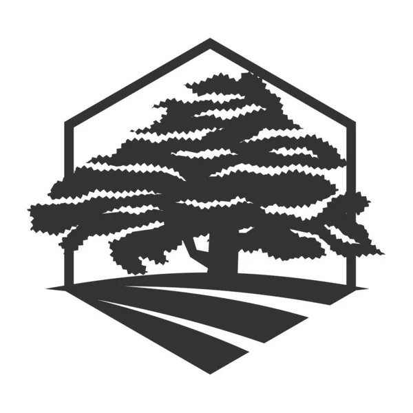 Logotipo Árvore Carvalho Icon Ilustração Identidade Marca —  Vetores de Stock