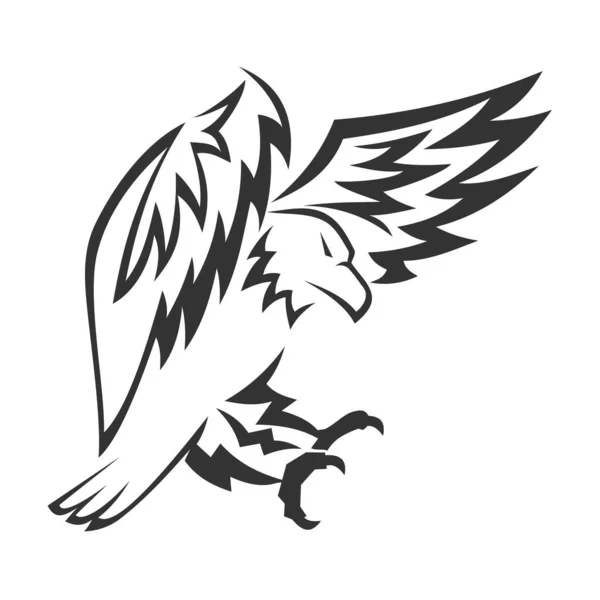 Logo Aquila Disegno Animale Vettoriale Icona Illustrazione Identità Del Marchio — Vettoriale Stock