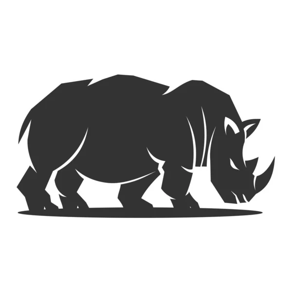Modelo Logotipo Rinoceronte Icon Ilustração Identidade Marca Isolada —  Vetores de Stock