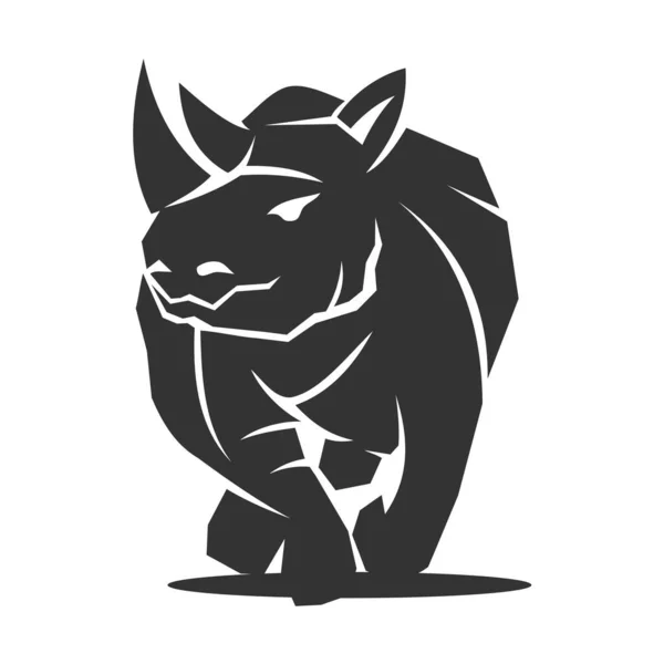 Modèle Logo Rhino Icône Illustration Marque Identité Isolé — Image vectorielle