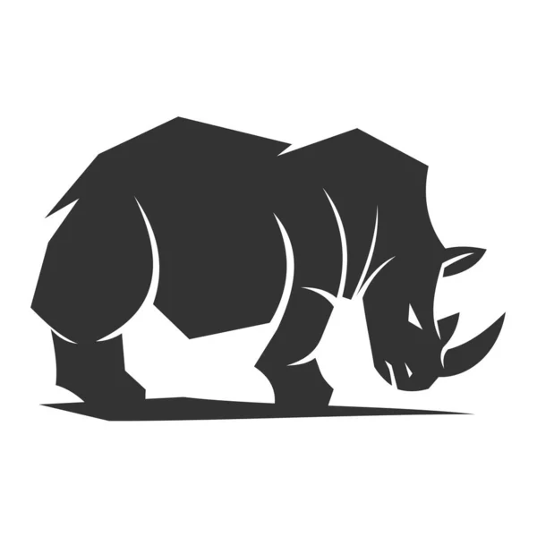 Modèle Logo Rhino Icône Illustration Marque Identité Isolé — Image vectorielle