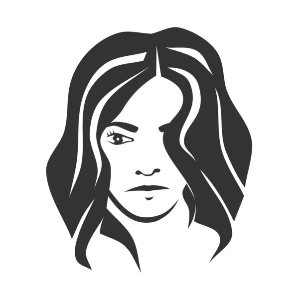 Schöne Frau Gesicht Logo Design Icon Illustration Marke Identitätsvorlage — Stockvektor