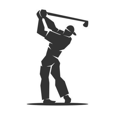 Golf logosu. Adam golf logosu. Golfçü logosu. Simge Tanımlama Markası Kimliği