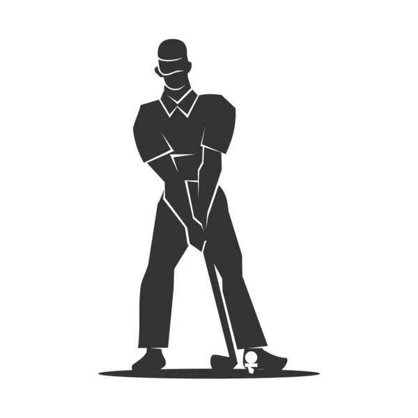 Golf Logo Man Golfing Logo Golfer Logo Icon Illustration Brand — Stock Vector