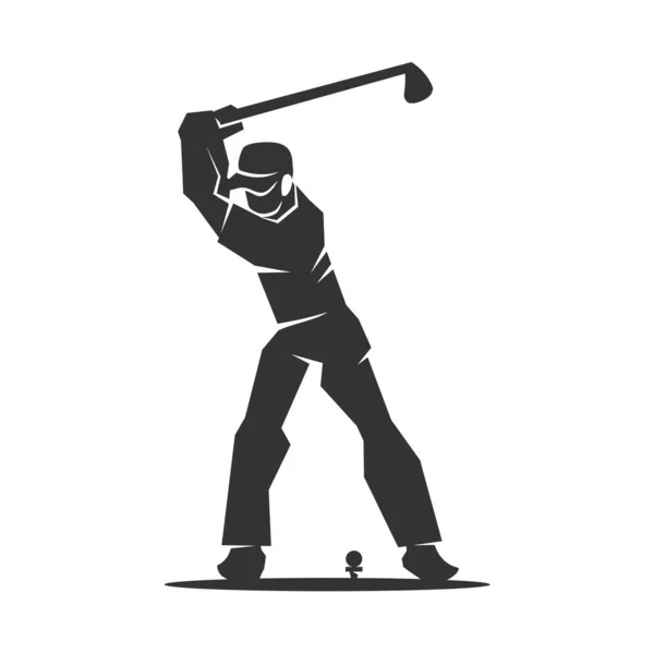 Logotipo Del Golf Logo Man Golfing Logotipo Del Golfista Icono — Vector de stock