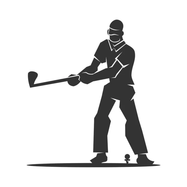 stock vector golf logo. Man Golfing logo. golfer logo. Icon Illustration Brand Identity