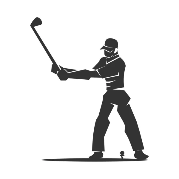 Logotipo Del Golf Logo Man Golfing Logotipo Del Golfista Icono — Archivo Imágenes Vectoriales