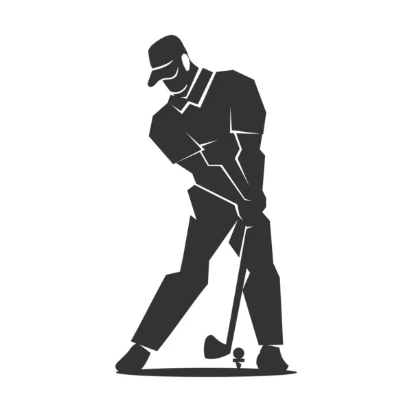 ゴルフロゴ 男ゴルフのロゴ ゴルファーのロゴ アイコンイラストブランドアイデンティティ — ストックベクタ