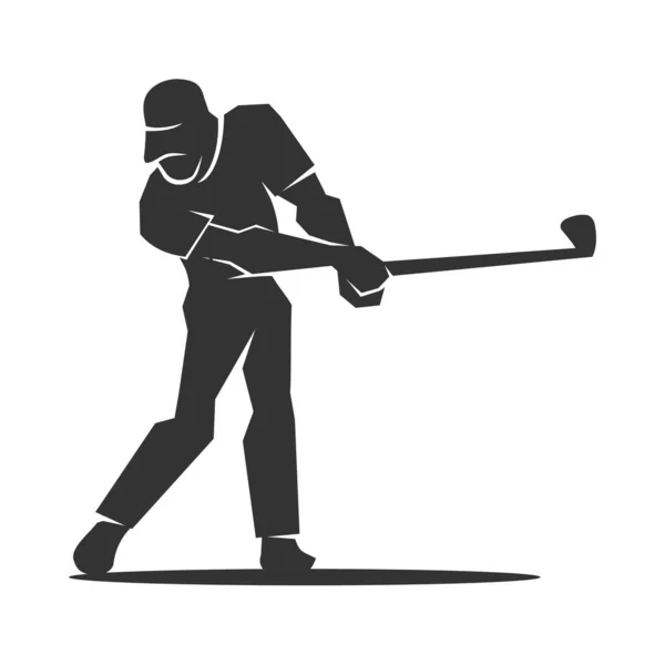 Logo Golfu Logo Man Golfing Logo Golfisty Ikona Ilustrace Značka — Stockový vektor