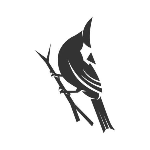 Kardinal Kuş Logosu Şablonu Simge Llüstrasyon Markası Kimliği — Stok Vektör