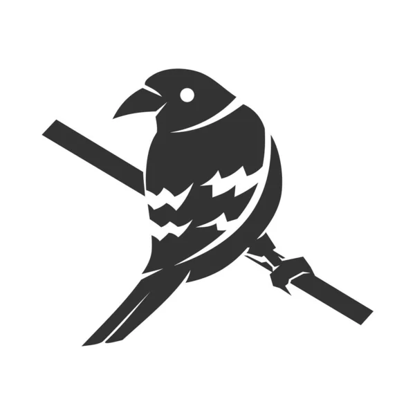 Finch Bird Logo Template Icône Illustration Identité Marque — Image vectorielle