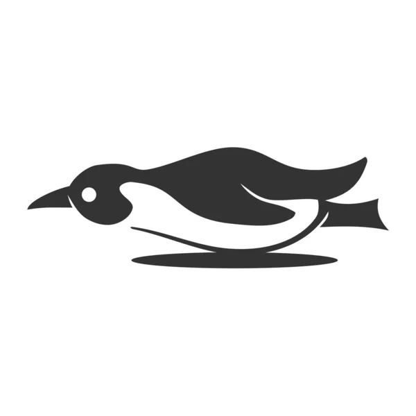 Penguen Logosu Simge Resimlendirme Markası Kimliği — Stok Vektör