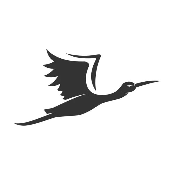 Leylek Kuşu Logosu Şablonu Simge Llüstrasyon Markası Kimliği — Stok Vektör