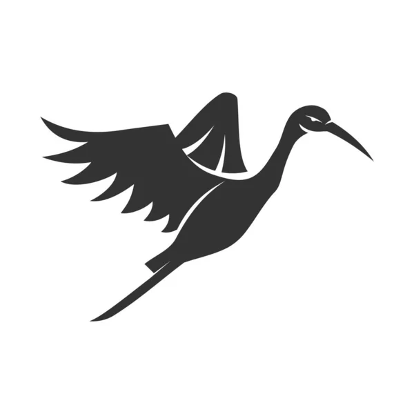 Plantilla Logotipo Cigüeña Icono Ilustración Identidad Marca — Vector de stock