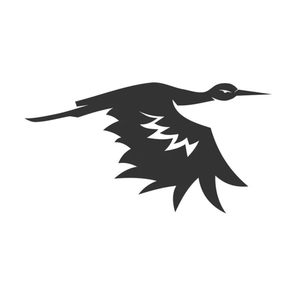 Leylek Kuşu Logosu Şablonu Simge Llüstrasyon Markası Kimliği — Stok Vektör