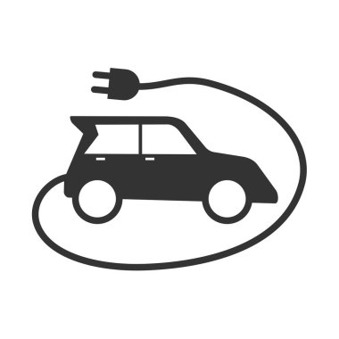 Fiş logosu şablonu olan elektrikli araba Simge Tanımlama Markası Kimliği