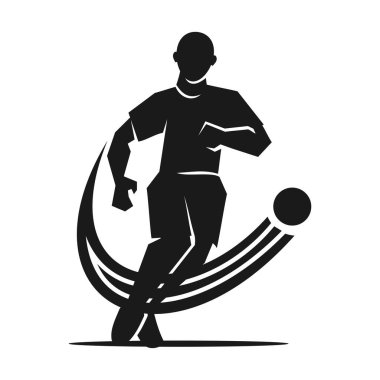 Futbolcu, Logo Şablonu Simge Tanımlama Kimliğini Tekmeliyor