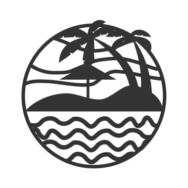 Summer beach holiday logo template Icon Illustration Brand Identity.Isolated and flat illustration. Vector graphic