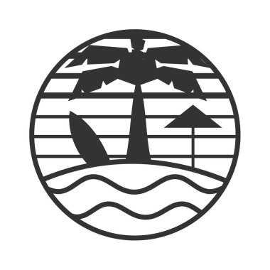 Summer beach holiday logo template Icon Illustration Brand Identity.Isolated and flat illustration. Vector graphic